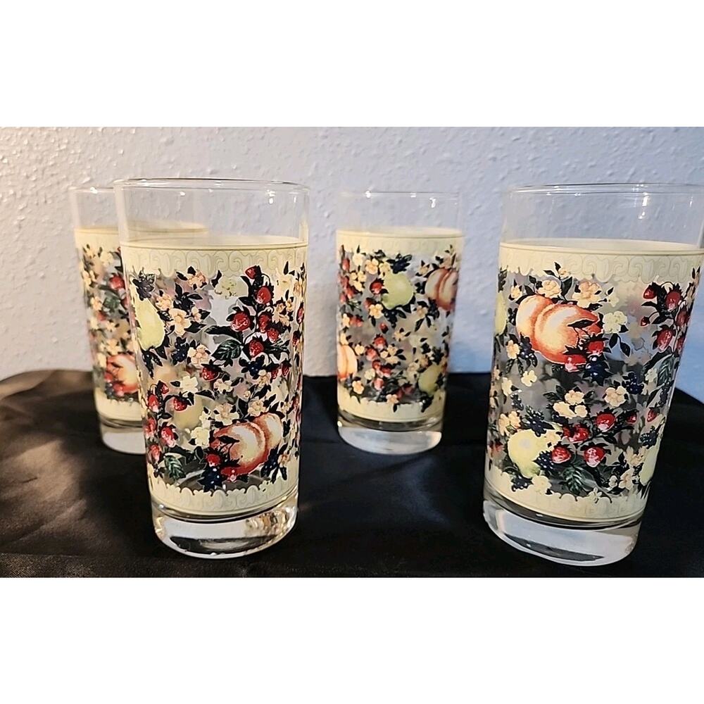 Vintage Avon Sweet Country Harvest 12 Oz Tumblers Set of 4